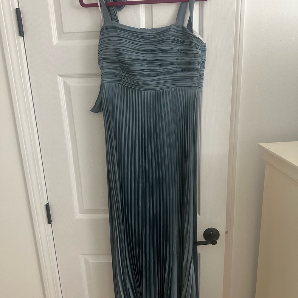 Blue Pleated Dress